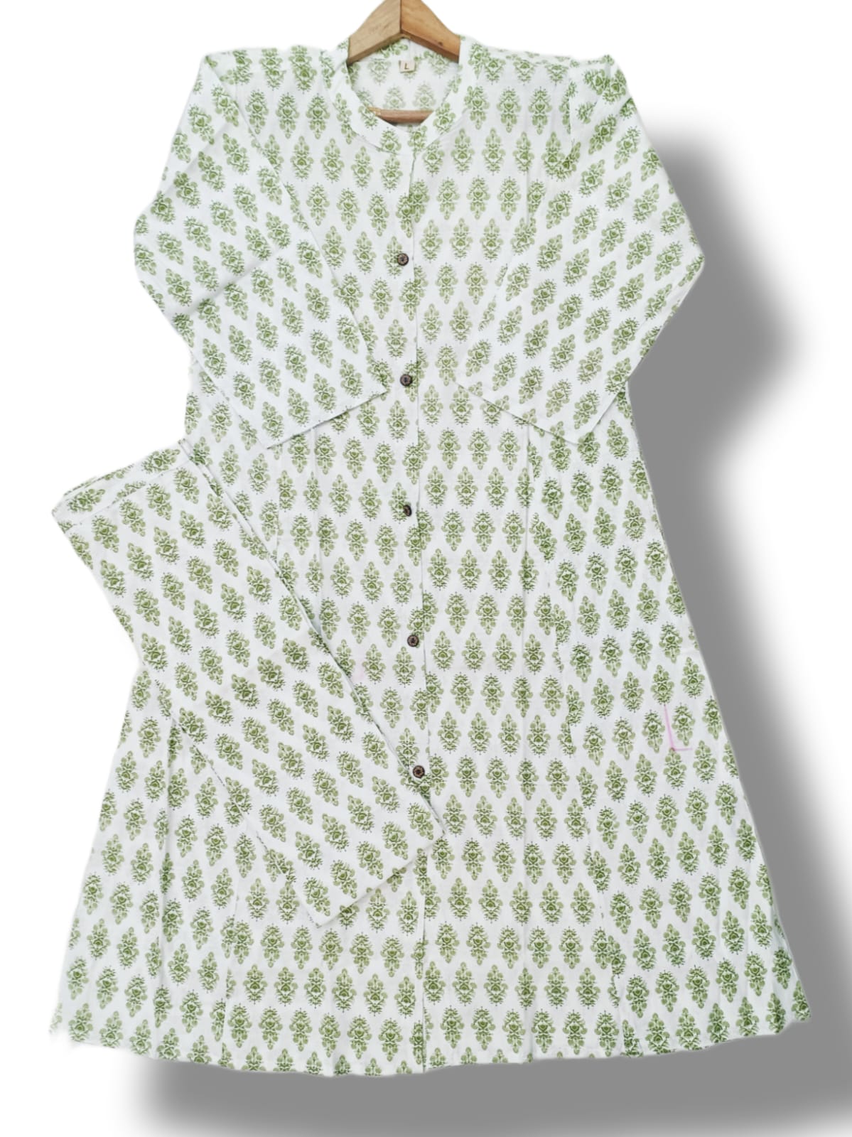 PRINTED COTTON A-LINE KURTI PANT SET